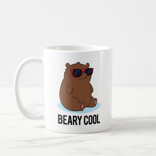 Beary Cool Funny Brown Beer Pun Koffiemok (Links)