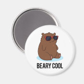 Beary Cool Funny Brown Beer Pun Magneet (Voorkant / Achterkant)