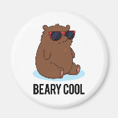 Beary Cool Funny Brown Beer Pun Magneet (Voorkant)