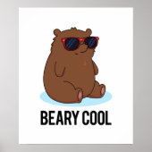 Beary Cool Funny Brown Beer Pun Poster (Voorkant)
