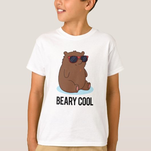 Beary Cool Funny Brown Beer Pun T-shirt (Voorkant)