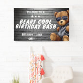 Beary Cool Hip Hop Teddy Bear Eerste Verjaardagsfe Spandoek (Insitu)