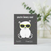 Beary Cool Polar Beer Sunglazen Kinder Valentijn Briefkaart (Staand voorkant)