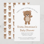Beary Cute Baby on the Way Woodland Baby shower Kaart (Voorkant / Achterkant)