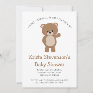 Beary Cute Baby on the Way Woodland Baby shower Kaart