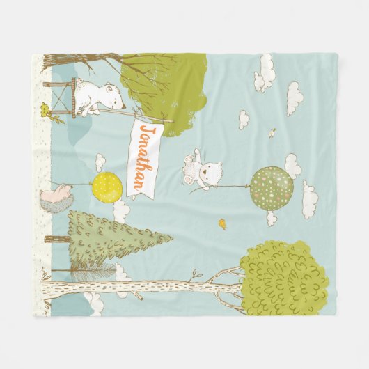 Beary Cute Fleece Deken (Voorkant (Horizontaal))