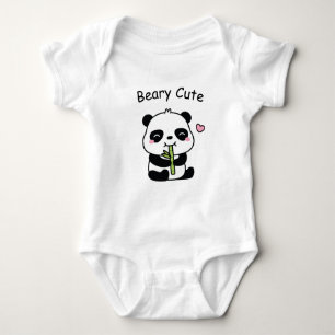 Beary Cute, Little Panda Cub Munching Bamboo Romper
