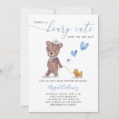 Beary Cute Teddy Bear Boy Baby shower Kaart (Voorkant)