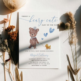 Beary Cute Teddy Bear Boy Baby shower Kaart