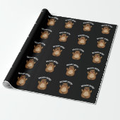 Beary Cute Teddy Bear Pun Dark BG Cadeaupapier (Uitgerold)