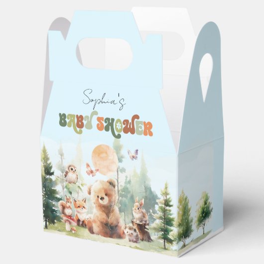 Beary Cute Woodland Baby shower Bedankdoosjes (Geopend)