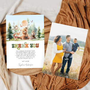 Beary Cute Woodland Baby shower Bedankkaart