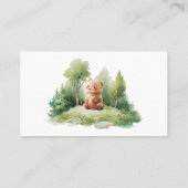 Beary Cute Woodland Baby shower Boeken voor Baby Visitekaartje (Achterkant)
