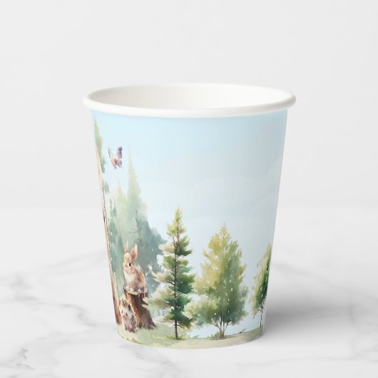 Beary Cute Woodland Baby shower Papieren Bekers (Achterkant)