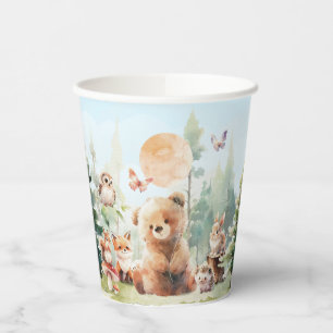 Beary Cute Woodland Baby shower Papieren Bekers