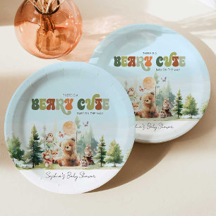 Beary Cute Woodland Baby shower Papieren Bordje