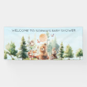 Beary Cute Woodland Baby shower Spandoek (Horizontaal)