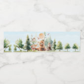Beary Cute Woodland Baby shower Waterfles Etiket (Enkel label)