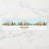 Beary Cute Woodland Baby shower Waterfles Etiket (Enkel label)