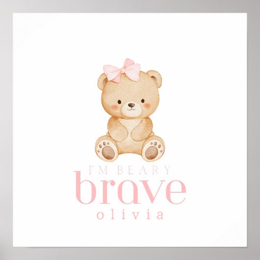 beary dappere kinderkanker zieke kinderen aangepas poster (Voorkant)