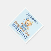 Beary eerste jongens verjaardag schattige teddy bl servet (Hoek)