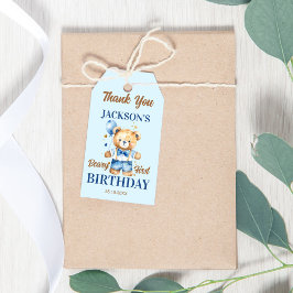 Beary eerste jongens verjaardag schattige teddy gu cadeaulabel