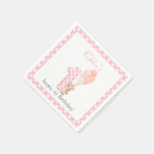 Beary Eerste roze Teddy Beer Verjaardagsfeestje Servet (Hoek)