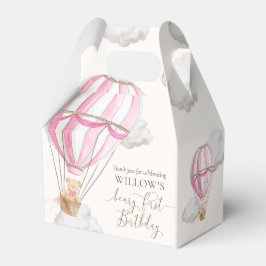 Beary eerste Teddy Bear Hete Luchtballon Verjaarda Bedankdoosjes