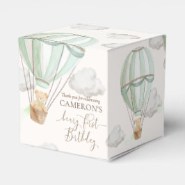 Beary eerste Teddy Bear Hete Luchtballon Verjaarda Bedankdoosjes