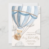 Beary eerste Teddy Bear Hete Luchtballon Verjaarda Kaart (Voorkant)