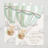 Beary eerste Teddy Bear Hete Luchtballon Verjaarda Kaart (Voorkant / Achterkant)