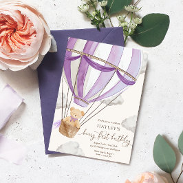 Beary eerste Teddy Bear Hete Luchtballon Verjaarda Kaart