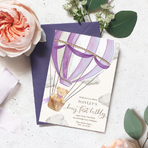 Beary eerste Teddy Bear Hete Luchtballon Verjaarda Kaart