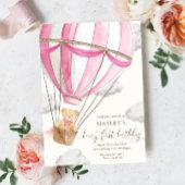 Beary eerste Teddy Bear Hete Luchtballon Verjaarda Kaart
