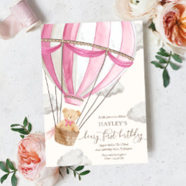 Beary eerste Teddy Bear Hete Luchtballon Verjaarda Kaart