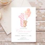 Beary Eerste Teddy Bear Meisje Verjaardagsfeestje Kaart