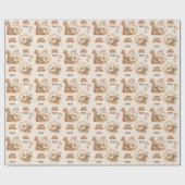 Beary Eerste Verjaardag Herfst Beer 1e Verjaardag Cadeaupapier (Vlak)