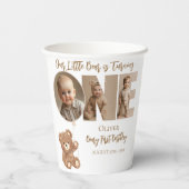 Beary eerste verjaardag kleine Beer foto Papieren Bekers (Achterkant)