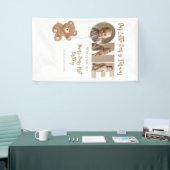 Beary eerste verjaardag kleine Beer foto Spandoek (Beurs)