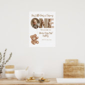 Beary Eerste Verjaardag Kleine Beer Foto Welkom Poster (Keuken)