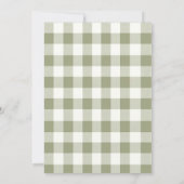 Beary Eerste Verjaardag Pompoen Sage Green Gingham Kaart (Achterkant)