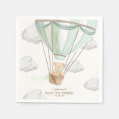 Beary Eerste Verjaardag Teddy Bear Hete Luchtballo Servet (Voorkant)