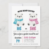 Beary Excited Geslacht Onthulling Uitnodiging (Voorkant)