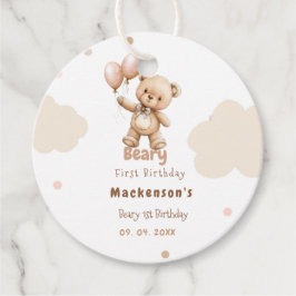 Beary First Balloon Boy 1st Birthday Teddy Bear Bedankjes Labels