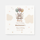 Beary First Balloon Boy 1st Birthday Teddy Bear Servet (Voorkant)