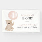 Beary First Birthday Beer Banner Backdrop (Horizontaal)