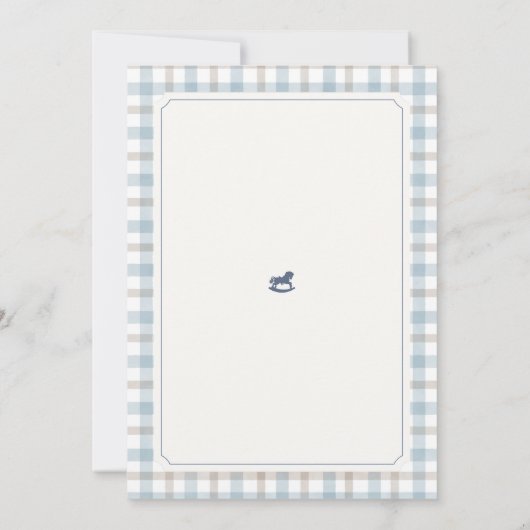 Beary First Birthday Boy Teddy Bear Gingham Kaart (Achterkant)