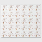 Beary First Birthday Cadeaupapier (Vlak)