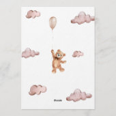 Beary First Birthday Invitation Kaart (Achterkant)