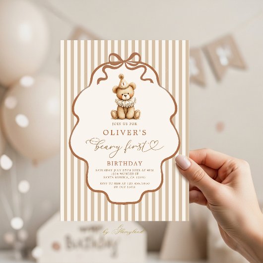 Beary First Birthday Kaart